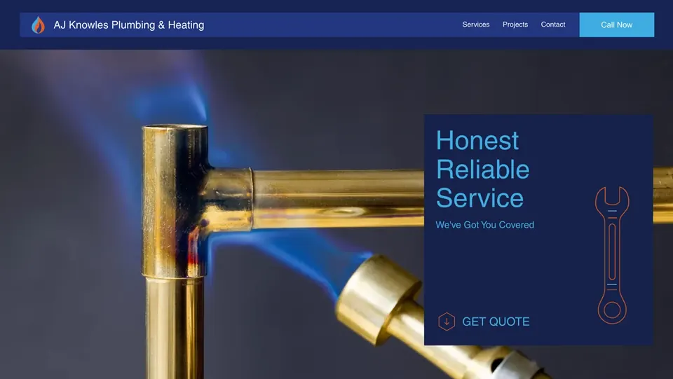 AJ Knowles Plumbing and Heating homepage